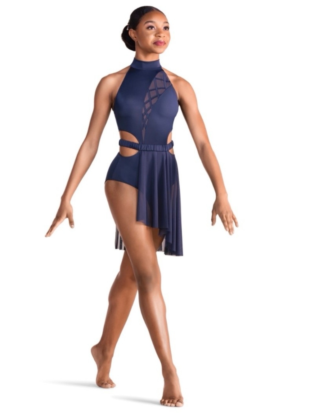 Revolution | Moons of Jupiter Sleeveless Dance Leotard Side Cutout Skirt Navy SA